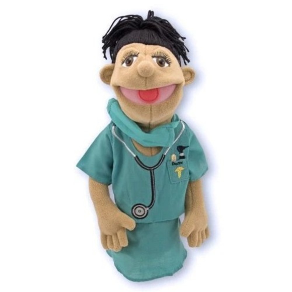 Melissa & Doug Doctor Puppet Dr. Susan Chartwell Teal W Rod NIB Hand Puppet SMT